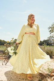 FLORES MAXI SKIRT - ZEST YELLOW