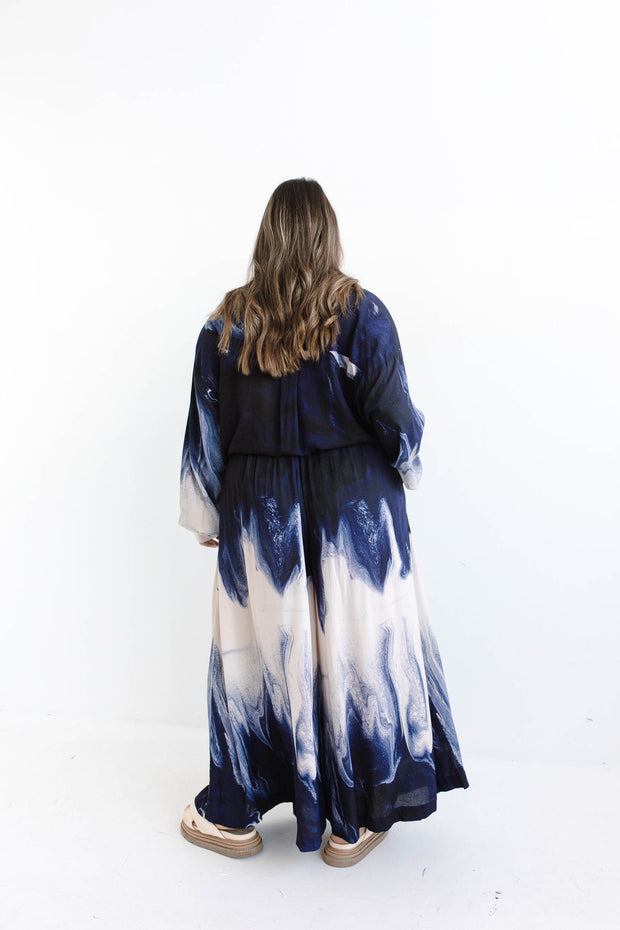 RIPPLE WIDE LEG PANTS - DUSK