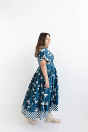 [PRE-ORDER] HEAD IN THE CLOUDS TIE SHIRTDRESS - BLUE