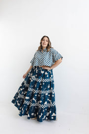 HEAD IN THE CLOUDS TIERED MAXI SKIRT