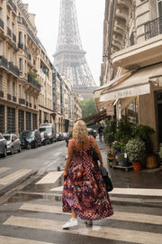 THE DREAMER CROSSBACK MIDI DRESS - BURGUNDY