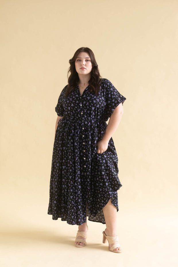 [PRE-ORDER] FLORES TIE SHIRTDRESS - BLACK