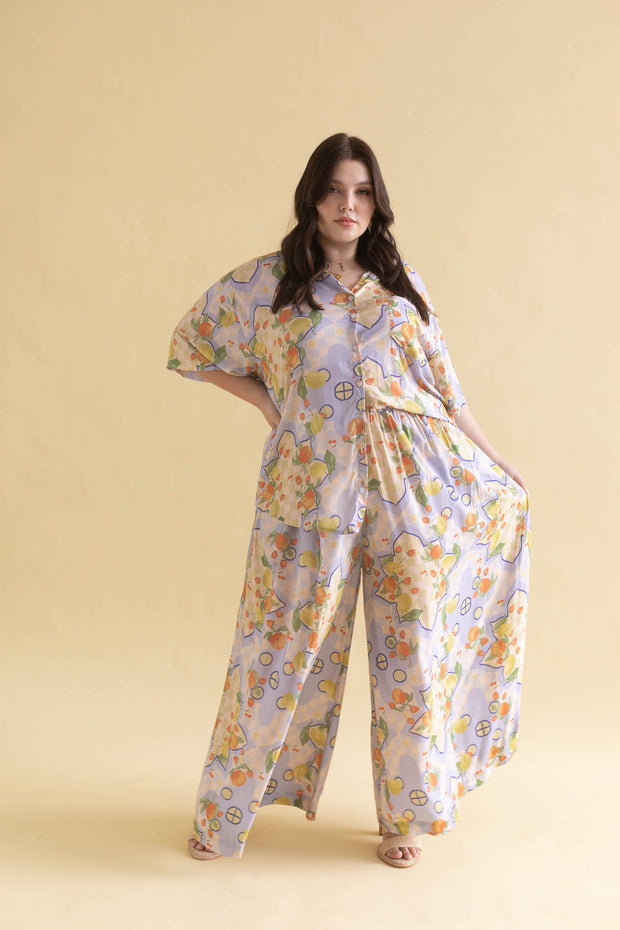 LIMONCELLO WIDE LEG PANTS - BLUE