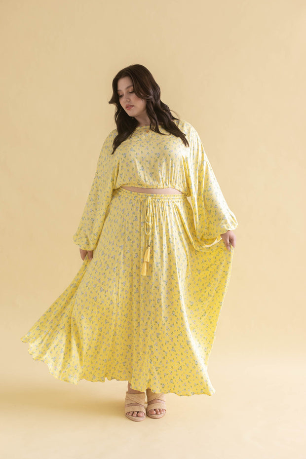 FLORES MAXI SKIRT - ZEST YELLOW