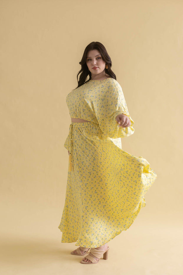 FLORES MAXI SKIRT - ZEST YELLOW