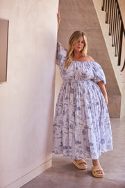 VILLA OF LOVE TIERED GOWN - BLUE