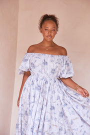 VILLA OF LOVE TIERED GOWN - BLUE