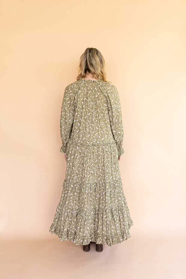 FLORES GOWN - OLIVE