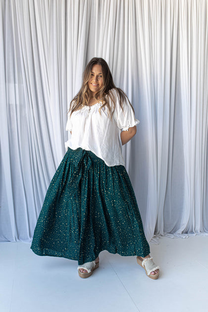 STARRY PALAZZO PANTS - EMERALD – VAGARY THE LABEL